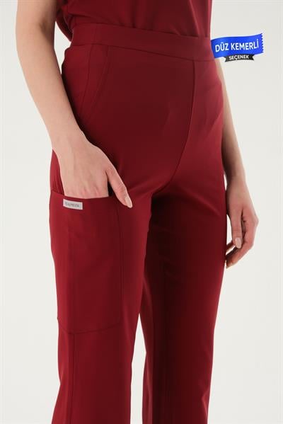 Premium AGNES Cerrahi Pantolon - Bordo
