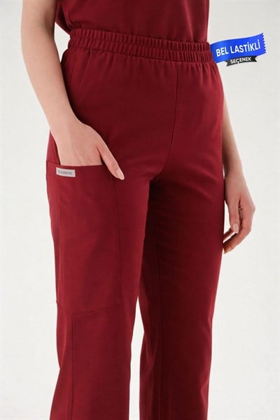 Premium LİANA Cerrahi Pantolon - Bordo