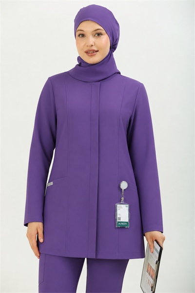 Premium ZAYAH Cerrahi Tesettür Üst - Mor