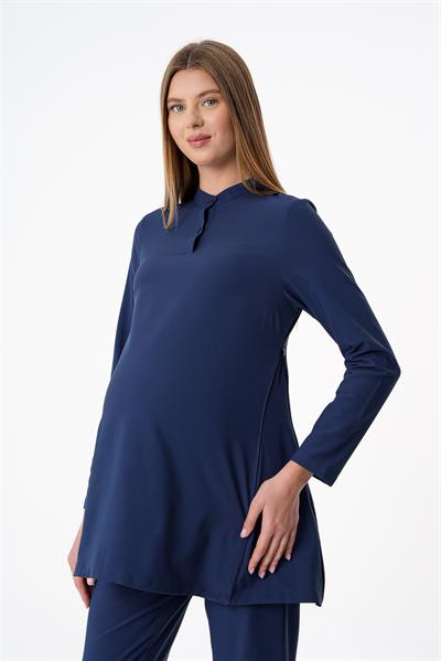 Premium PUCCA Hamile Cerrahi Üst Uzun Kol - Lacivert