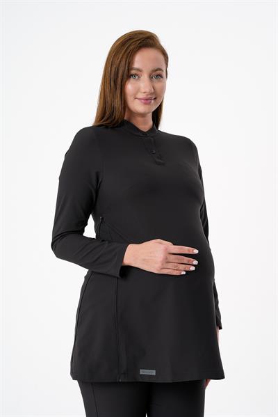 Premium PUCCA Hamile Cerrahi Üst Uzun Kol - Siyah