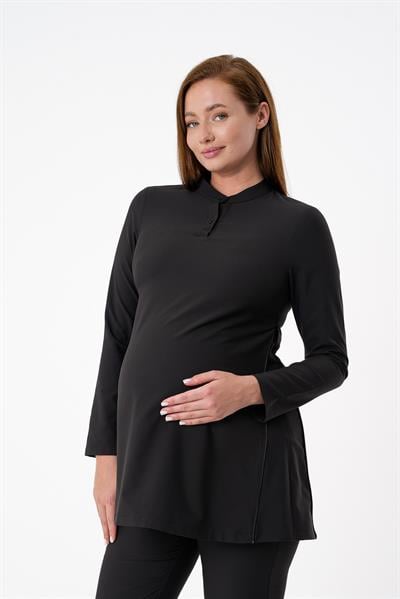 Premium PUCCA Hamile Cerrahi Üst Uzun Kol - Siyah