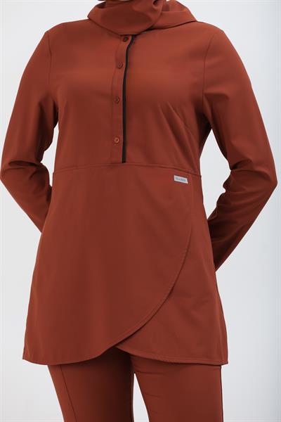 Premium SENNA Cerrahi Tesettür Üst - Kiremit