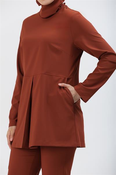 Premium WİND Cerrahi Tesettür Üst - Kiremit