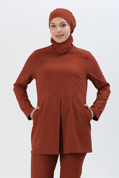 Premium WİND Cerrahi Tesettür Üst - Kiremit