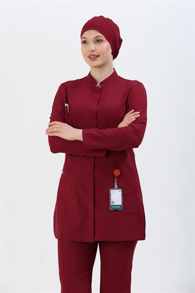 Premium ZAYAH Cerrahi Tesettür Üst - Bordo