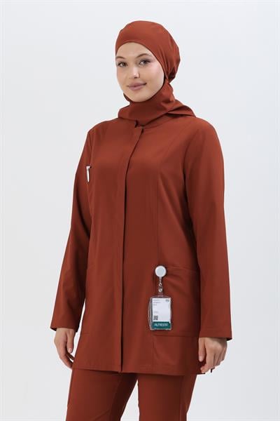 Premium ZAYAH Cerrahi Tesettür Üst - Kiremit