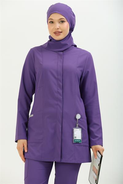 Premium ZAYAH Cerrahi Tesettür Üst - Mor