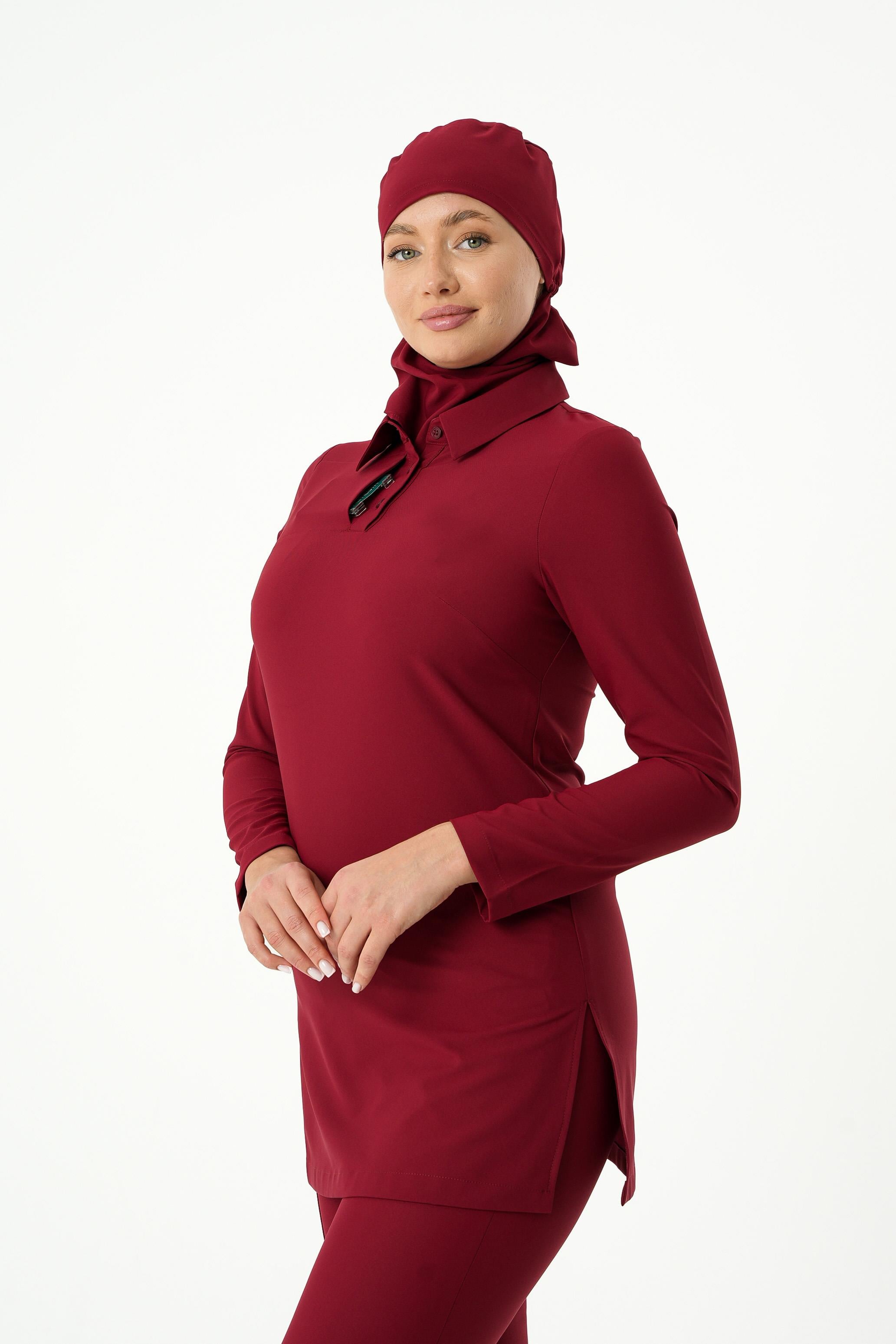 GLORY Cerrahi Tesettür Üst - Bordo
