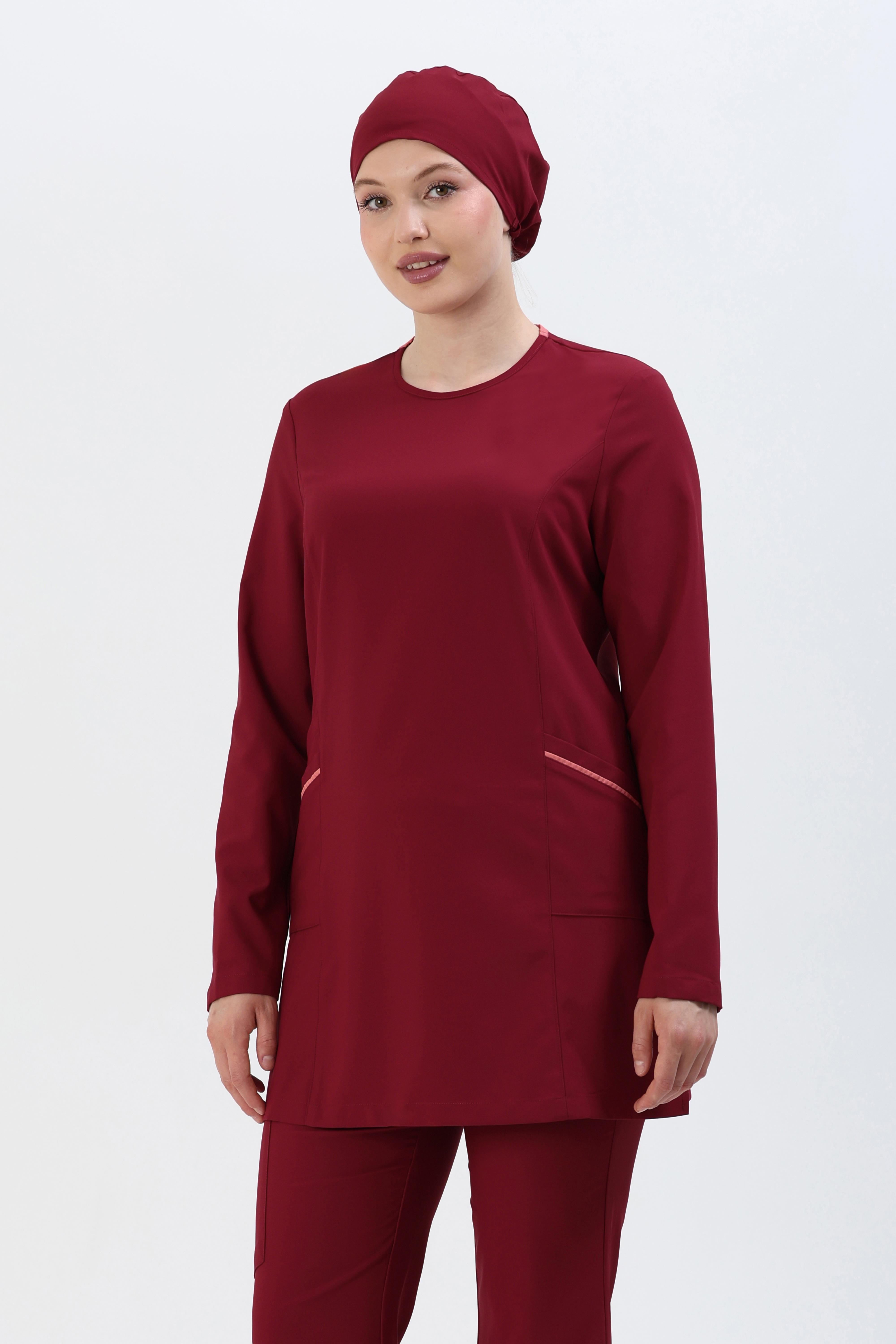 MİRA Cerrahi Tesettür Üst - Bordo
