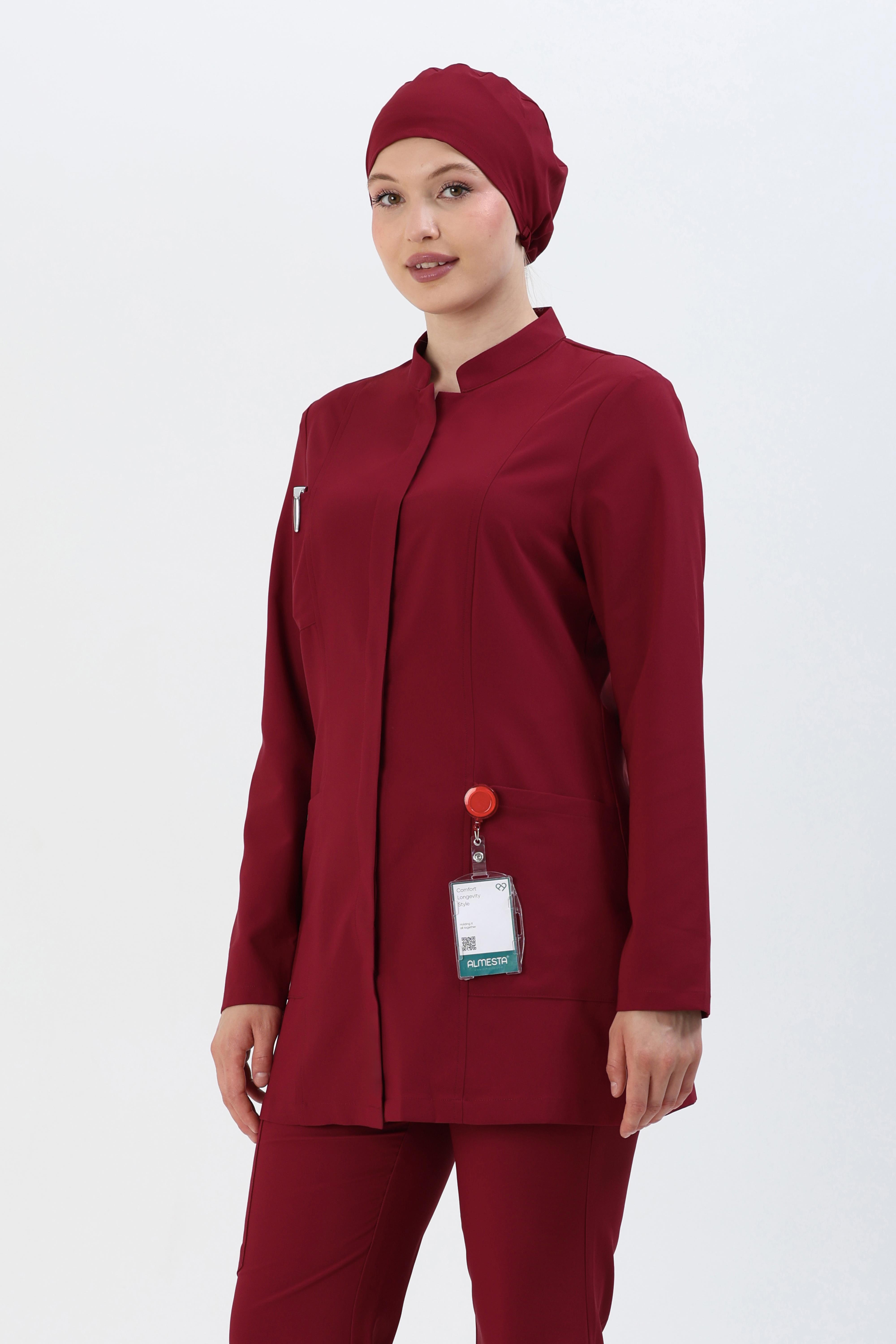 ZAYAH Cerrahi Tesettür Üst - Bordo