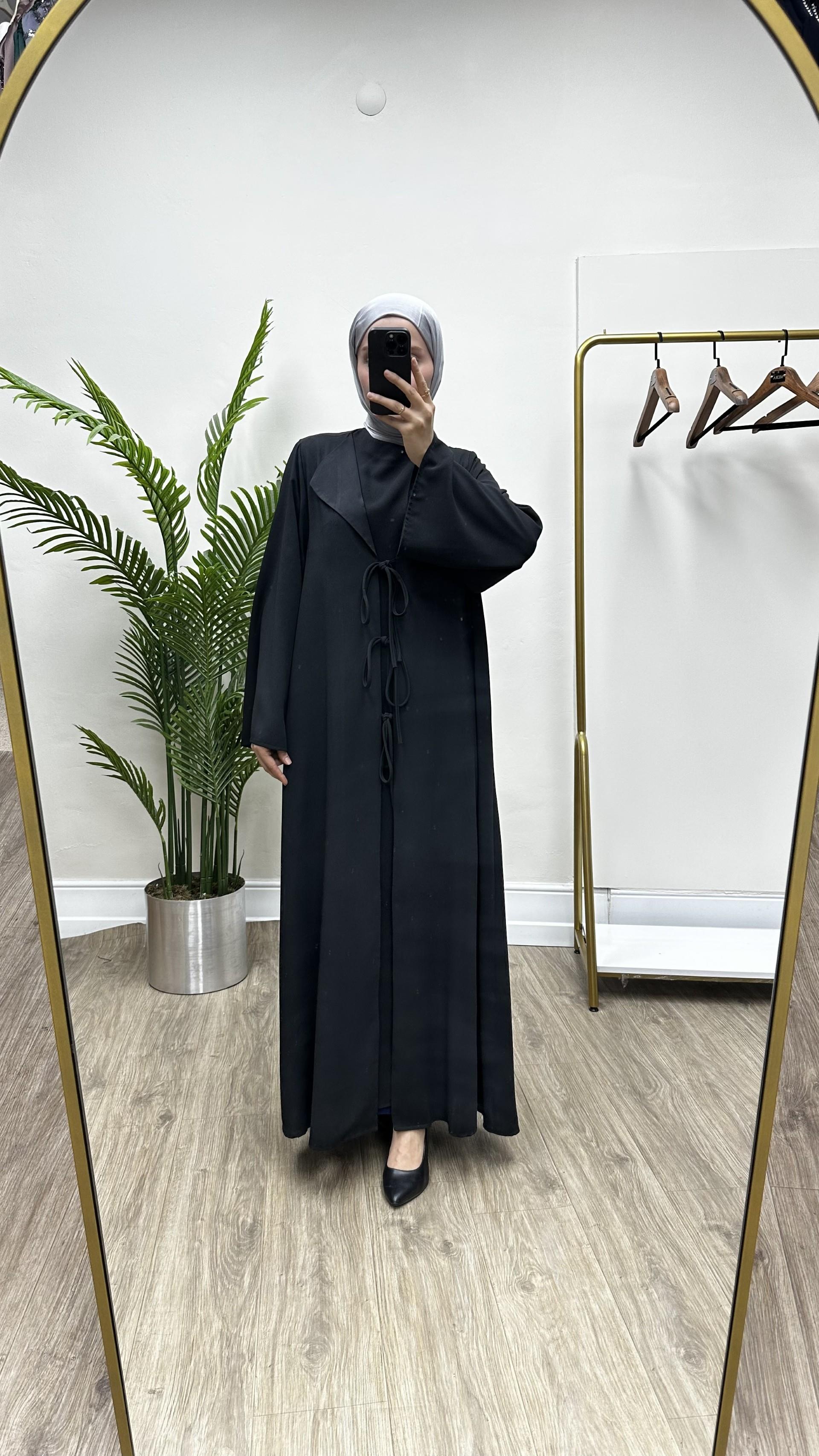 Bağcıklı Krep Abaya