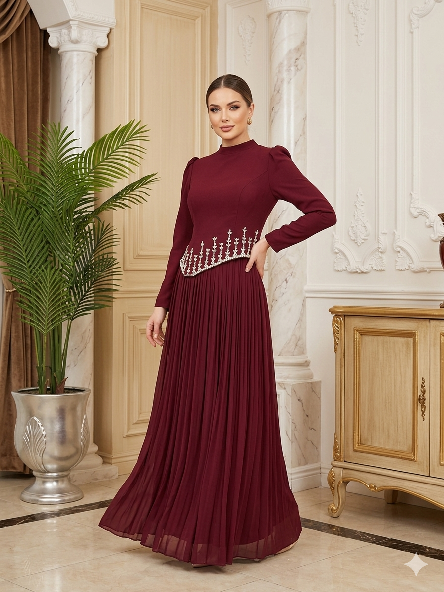 Elisse Büyük Beden Tesettür Abiye Elbise