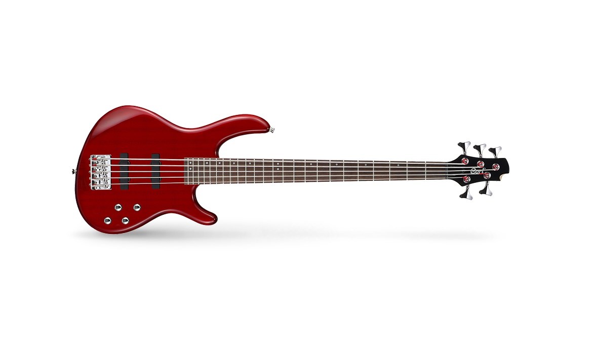 CORT AB5PLUSTR BASS GİTAR, AKTİF 5 TELLİ, TRANS KIRMIZI
