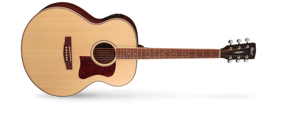 CORT CJ-MEDXNATW ELEKTRO AKUSTİK GİTAR, ÇANTALI, JUMBO CUTAWAY