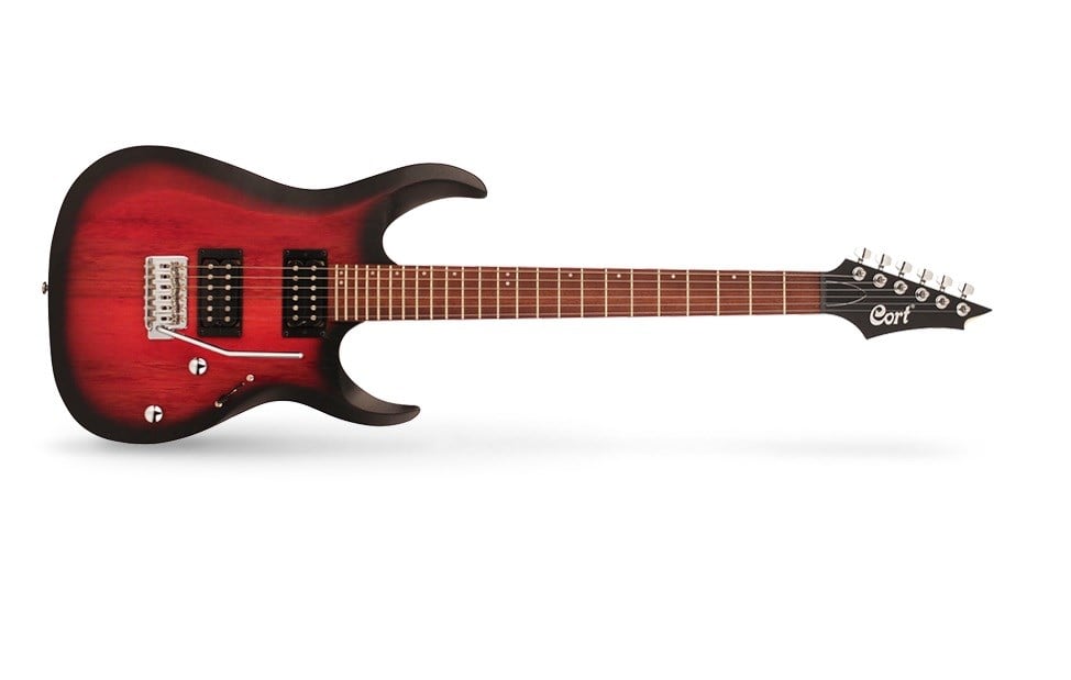 CORT X100 OPBB ELEKTRO GİTAR, OPEN PORE BLACK CHERRY BURST (H-H)