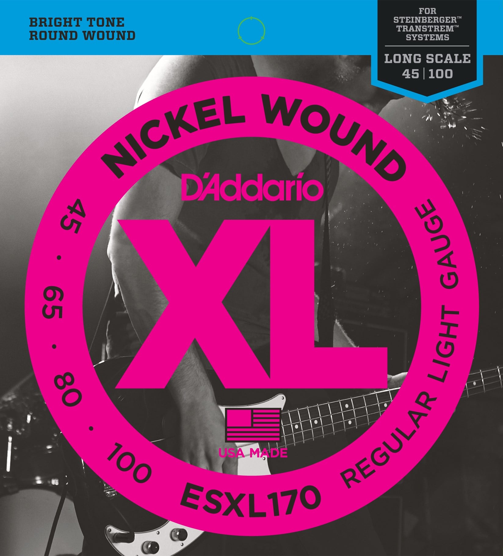 DADDARIO ESXL170 ELEKTRO GİTAR TEL SETİ, XL, 45-100, NICKEL