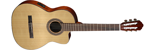 ELEKTRO KLASİK GİTAR, OPEN PORE, LADİN KAPAK, ARKA