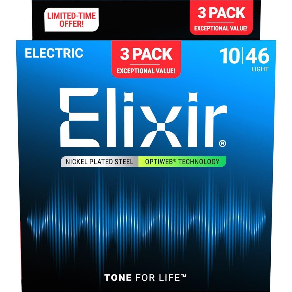 Elixir Optiweb Nikel 3’lü Paket Elektro Gitar Teli (10-46)