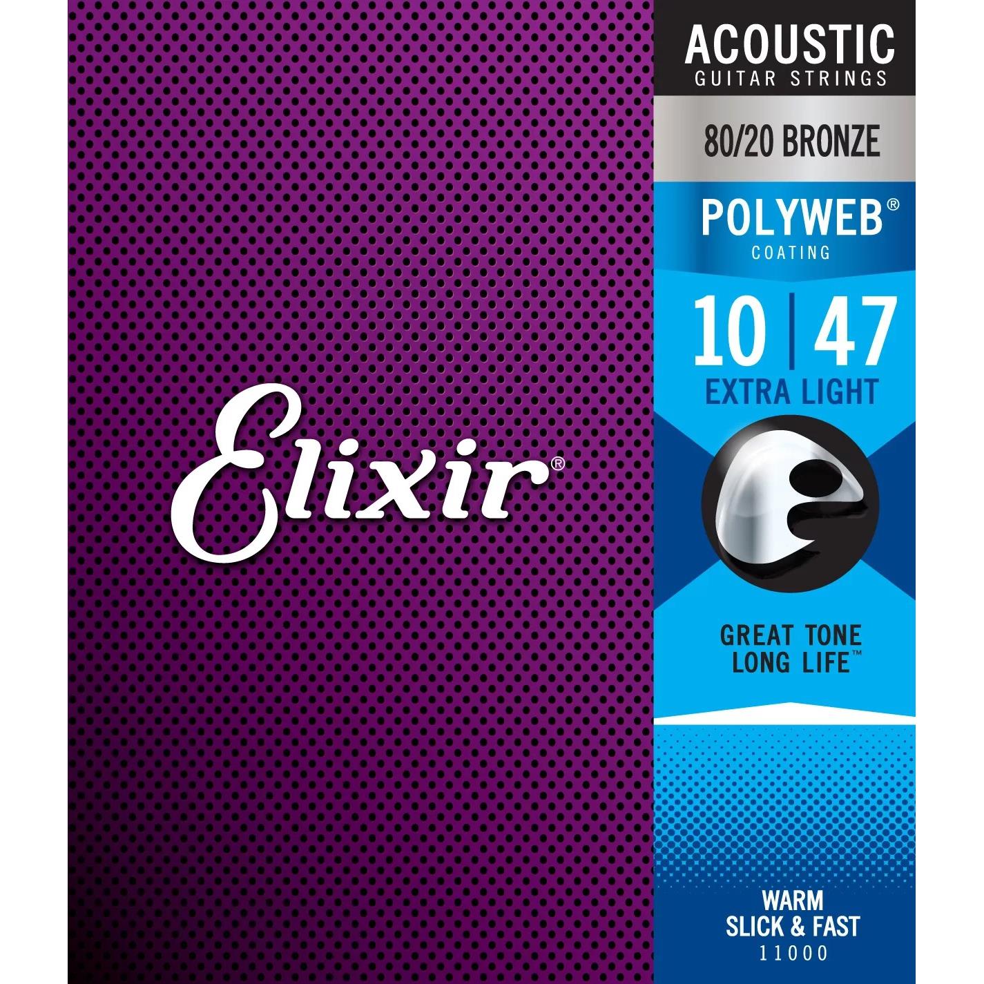 Elixir Polyweb Bronze  Extra Light Akustik Gitar Teli (.010-.047)