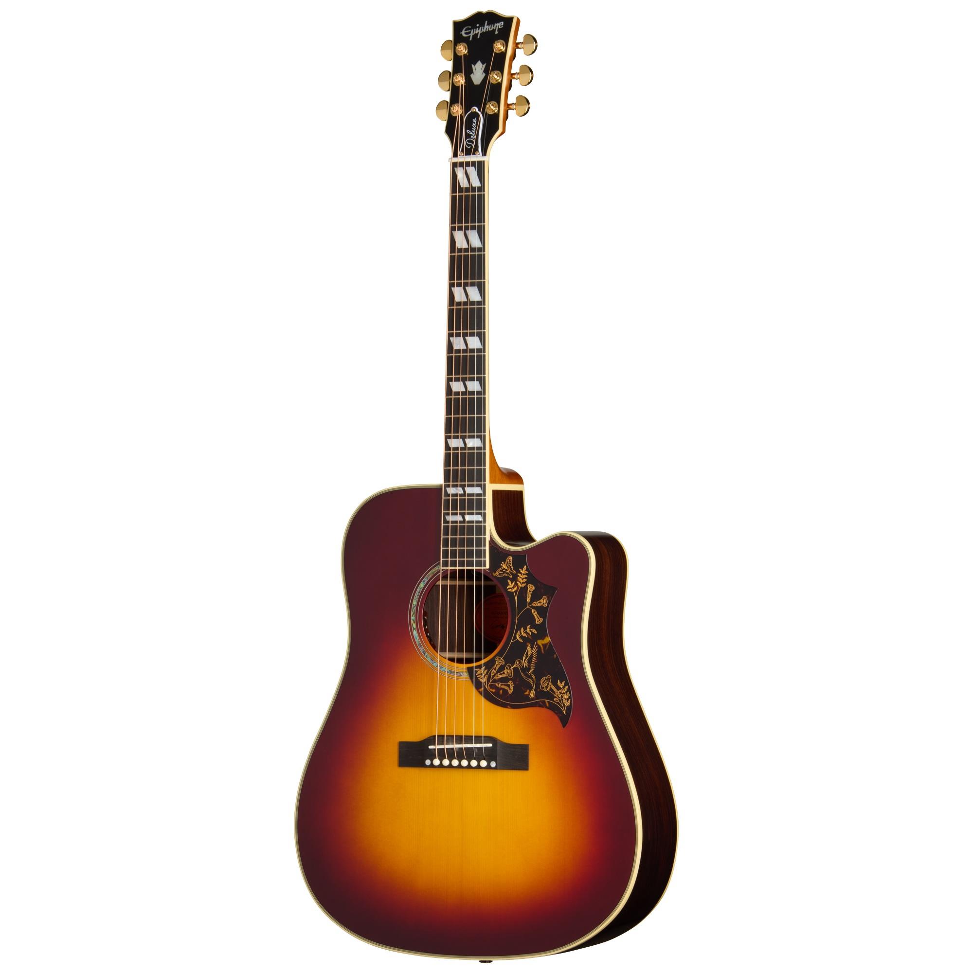 Epiphone Hummingbird Deluxe EC Elektro Akustik Gitar (Autumn Burst)