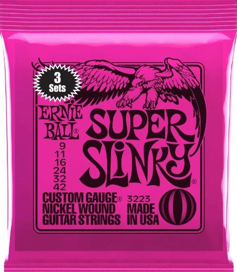 Ernie Ball P03223 Super Slinky Elektro Tel Seti 3lü Paket