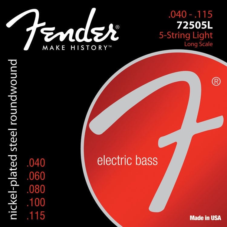 Fender 7250 Nickel Plated Steel Long Scale 7250-5L .040-.115 Bas Gitar Teli