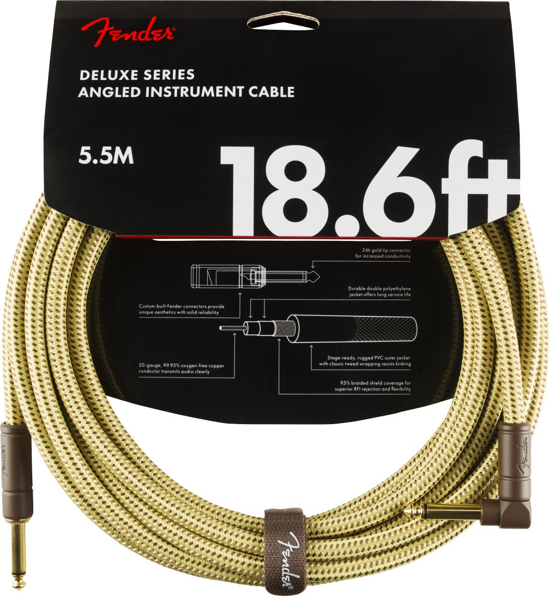 Fender Deluxe Düz/L Uçlu 5m Tweed Enstrüman Kablosu