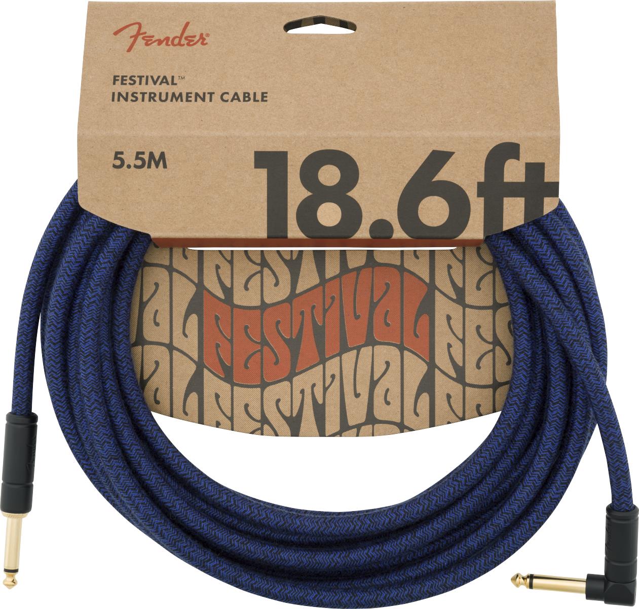Fender Festival Düz/L Uçlu 5m Pure Hemp Mavi Dream Enstrüman Kablosu