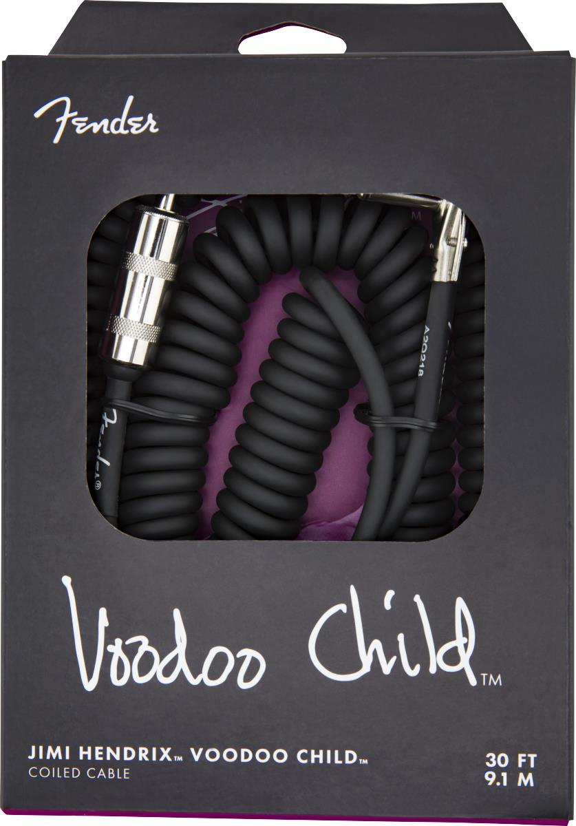 Fender Hendrix Voodoo Child Coil Düz/L Uçlu 9m Siyah Enstrüman Kablosu