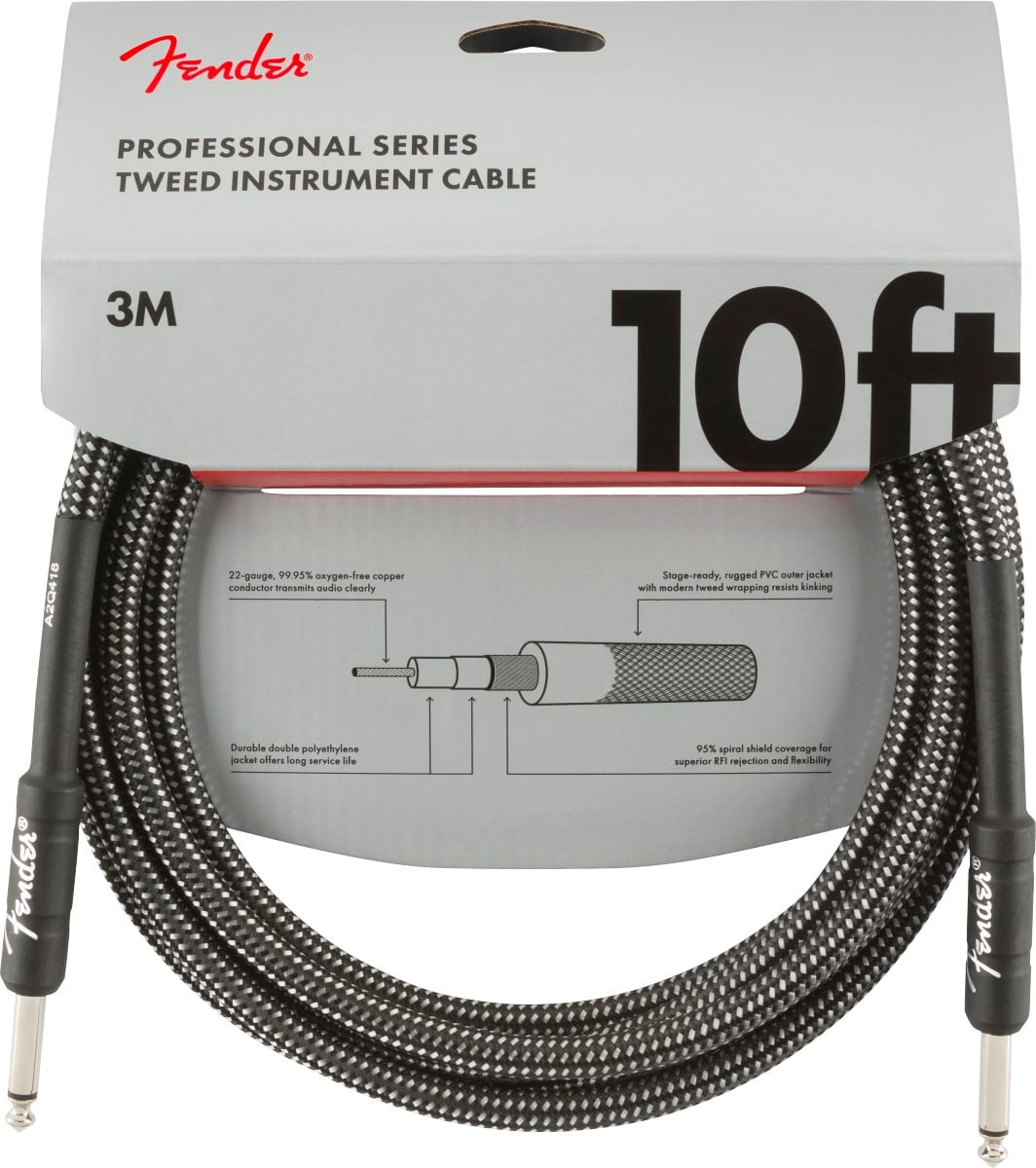 Fender Professional 3m Gri Tweed Enstrüman Kablosu