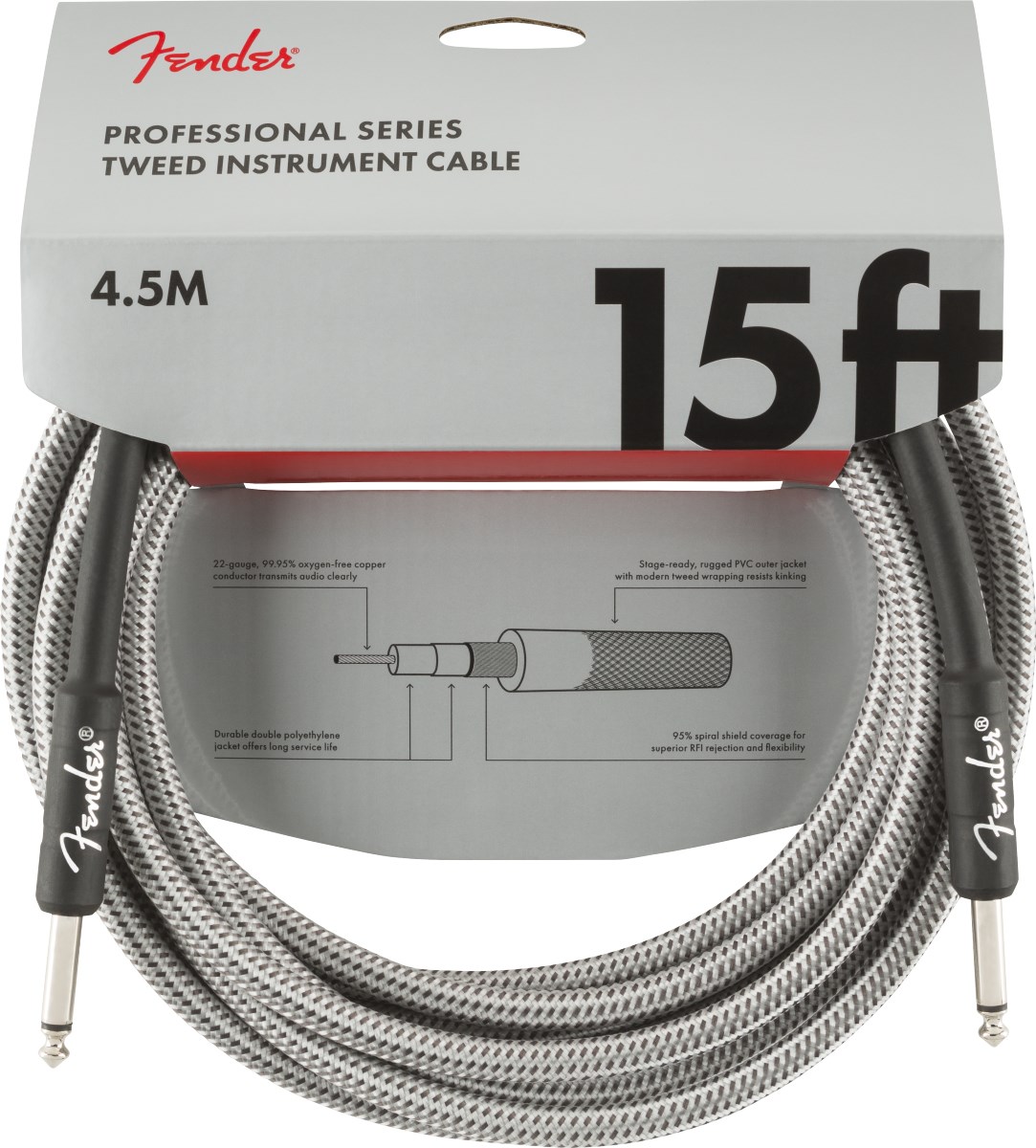Fender Professional 4m Beyaz Tweed Enstrüman Kablosu