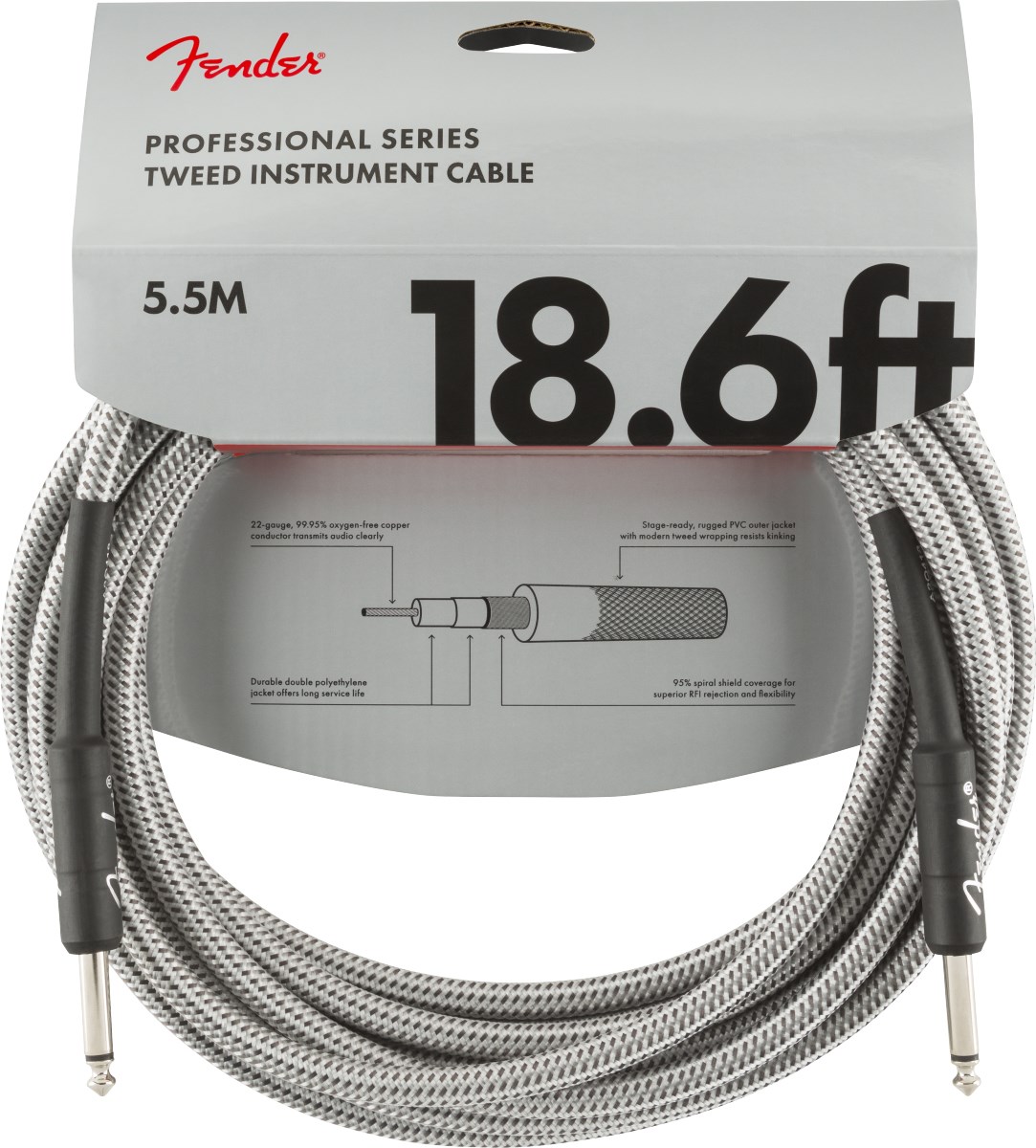 Fender Professional 5m Beyaz Tweed Enstrüman Kablosu