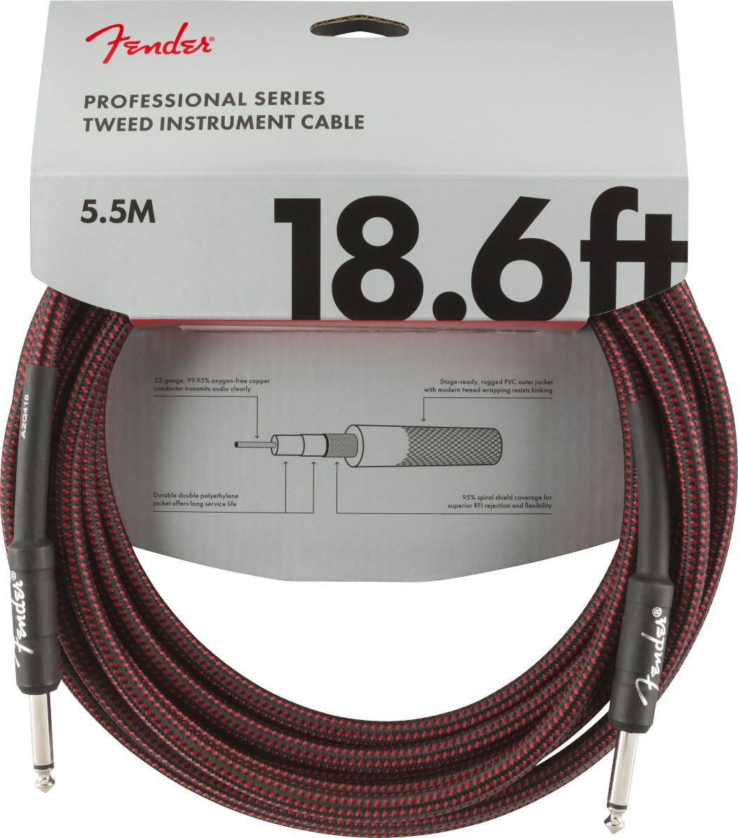 Fender Professional 5m Kırmızı Tweed Enstrüman Kablosu