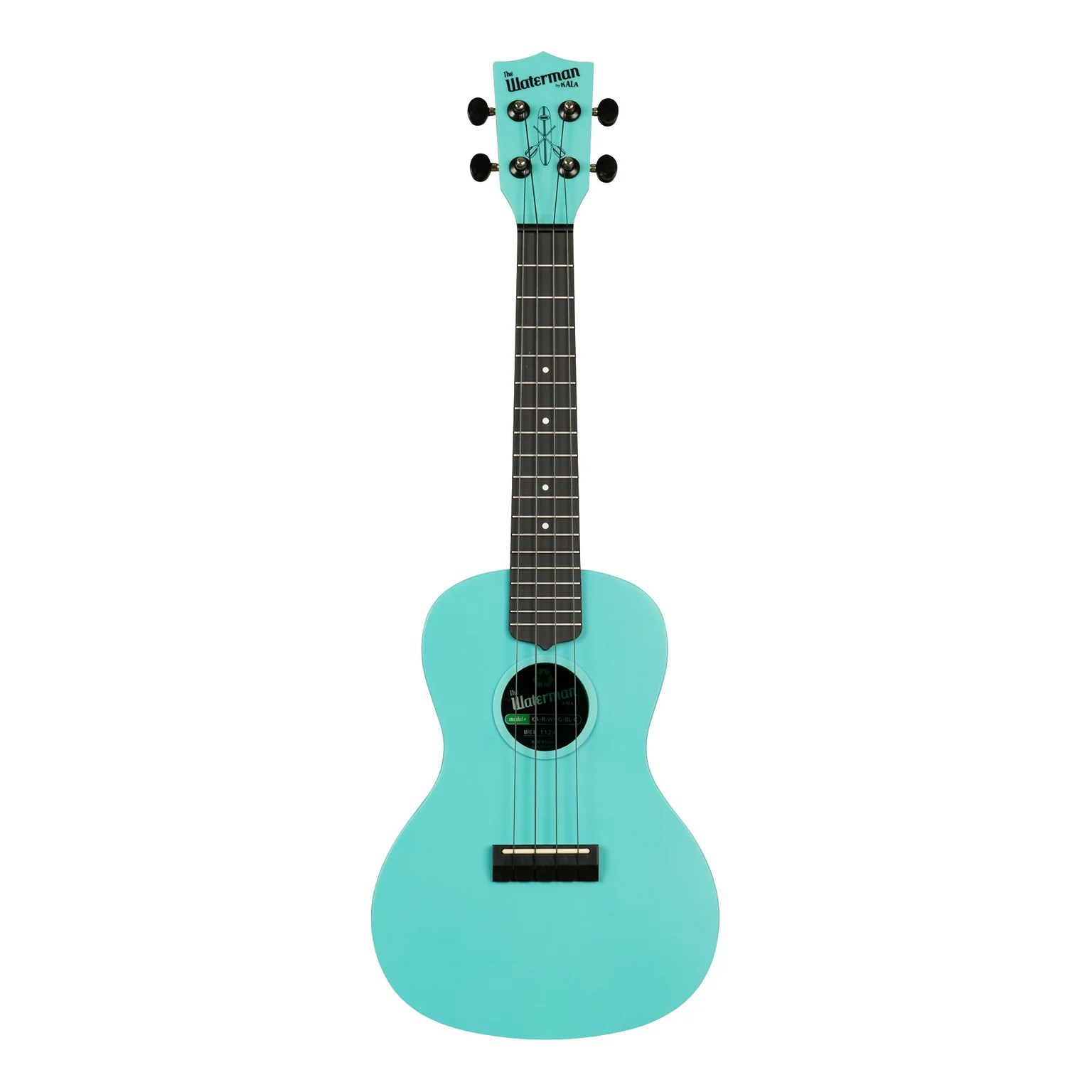 Kala Waterman Recycled Concert Ukulele (Aqua Mist - Glow In The Dark)