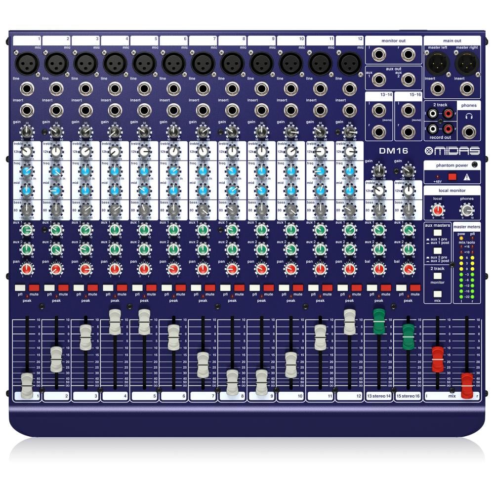 Midas DM16 16 Girişli Analog Canlı ve Stüdyo Mikseri