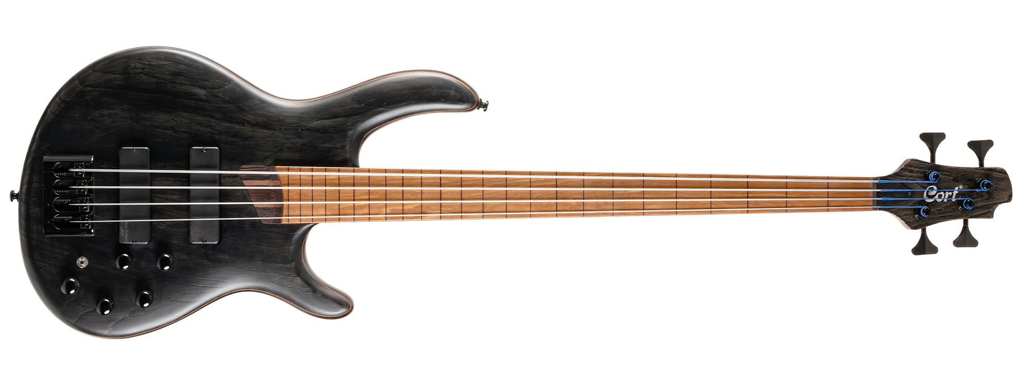 BAS GİTAR, 4 TELLİ, PERDESİZ,OPEN PORE TRANS BLACK