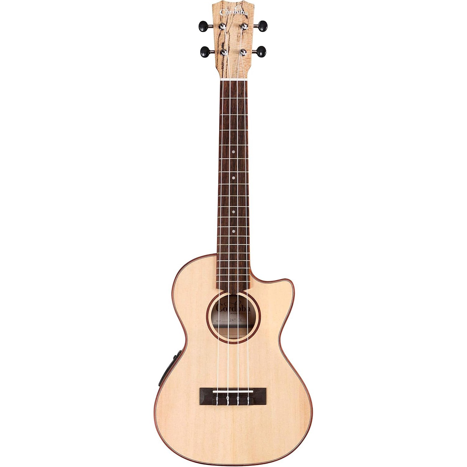 Cordoba 24T-CE Cutaway Tenor Elektro Akustik Ukulele (Natural)