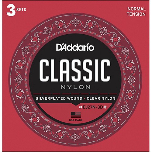 DADDARIO EJ27N-3D KLASİK GİTAR TEL SETİ, 4/4, 3LÜ PAKET, NORMAL TENSION