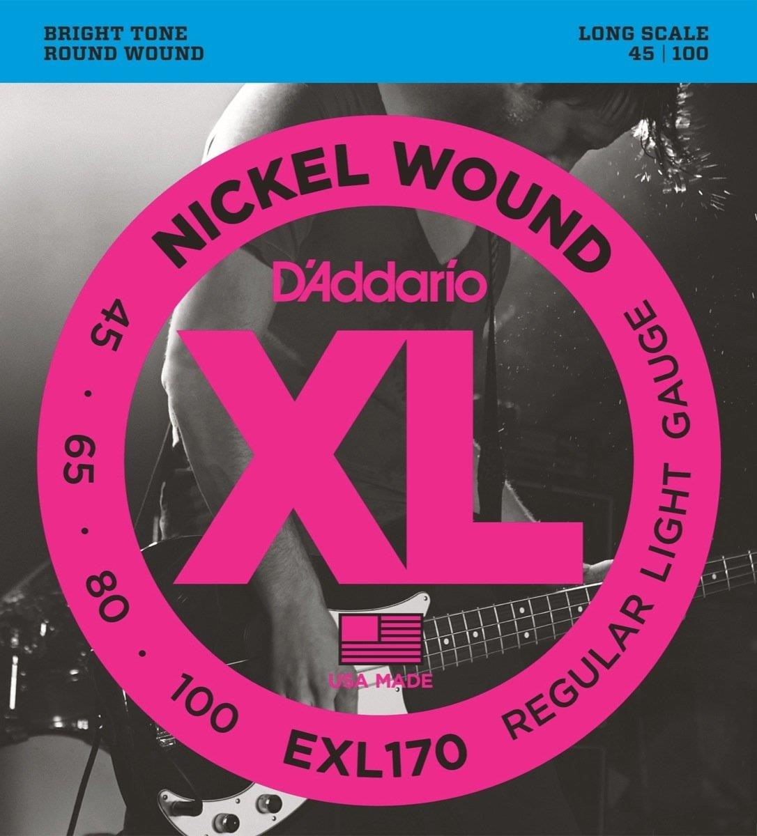 DADDARIO EXL170 BASS GİTAR TEL SETİ, XL, 45-100, LONG SCALE, NICKEL