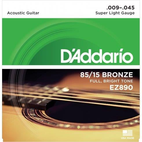 DADDARIO EZ890 AKUSTİK GİTAR TEL SETİ, 85/15 BRONZE, SUPER LIGHT