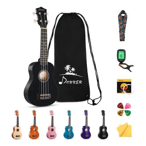 Donner DUS-10N Soprano Ukulele Seti (Siyah)