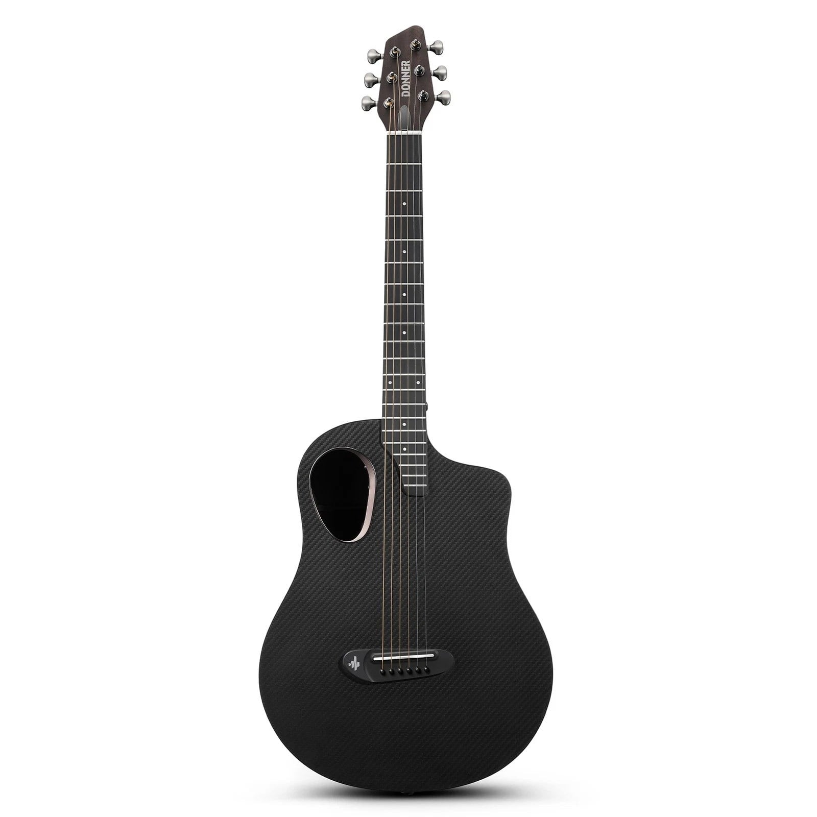 Donner Rising G2 Carbon Fiber Elektro Akustik Gitar (Transparent Black)
