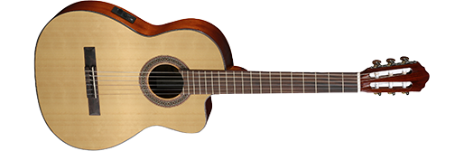 ELEKTRO KLASİK GİTAR, OPEN PORE, LADİN KAPAK, ARKA