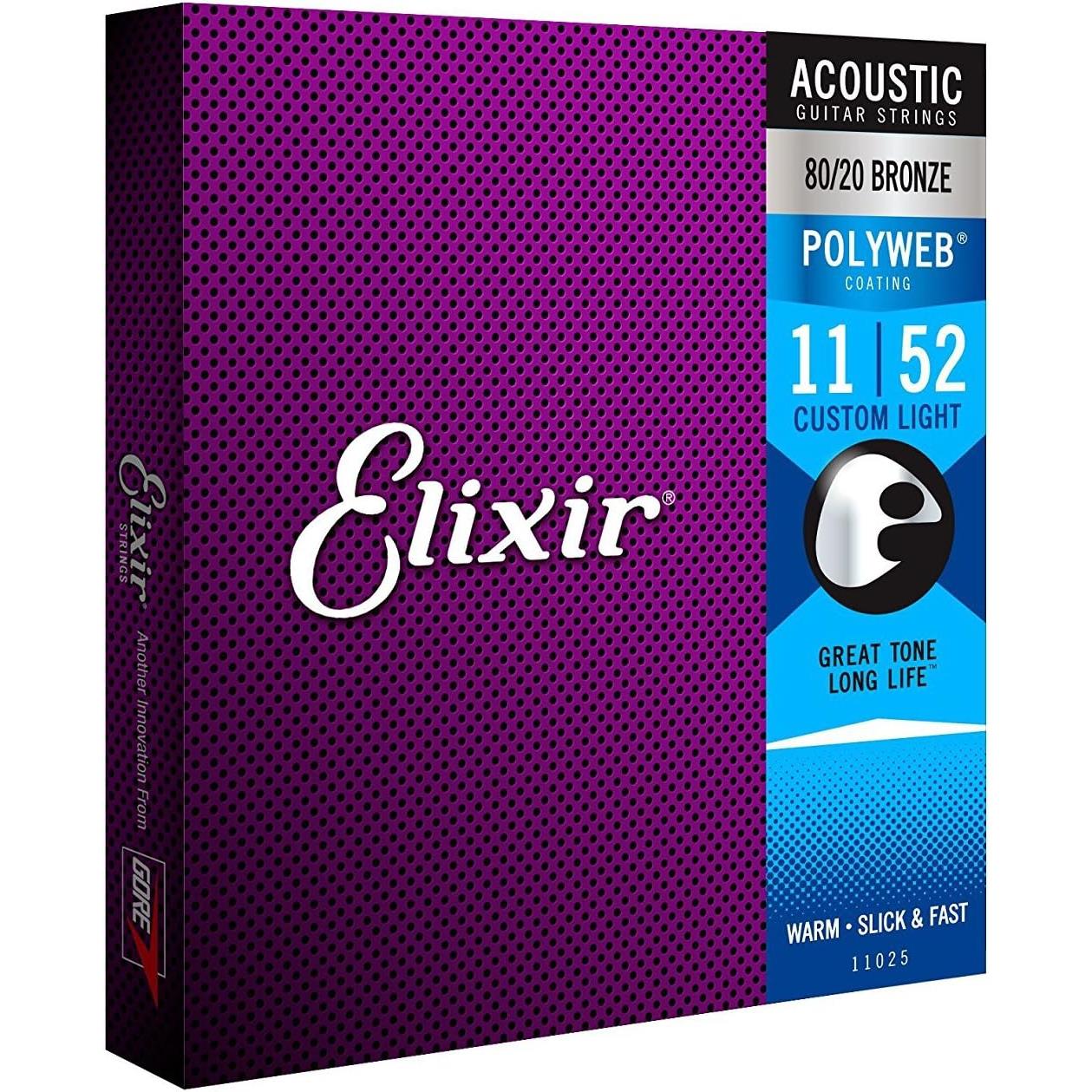 Elixir Polyweb Bronze Custom Light Akustik Gitar Teli (.011-.052)