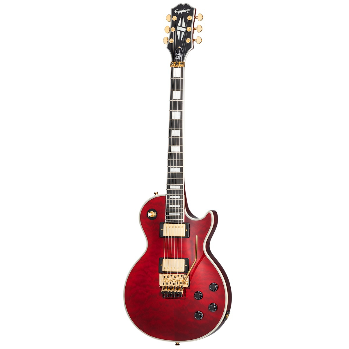 Epiphone Alex Lifeson Les Paul Custom Axcess Elektro Gitar (Ruby)