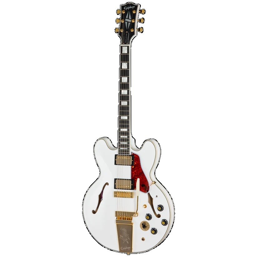 Epiphone IGC Alex Lifeson 1976 ES-355 Reissue Semi Hollow Elektro Gitar (Alpine White)