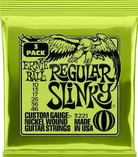 Ernieball P03221 REGULAR SLINKY 3 PACK Elektro Tel (3lü Paket)