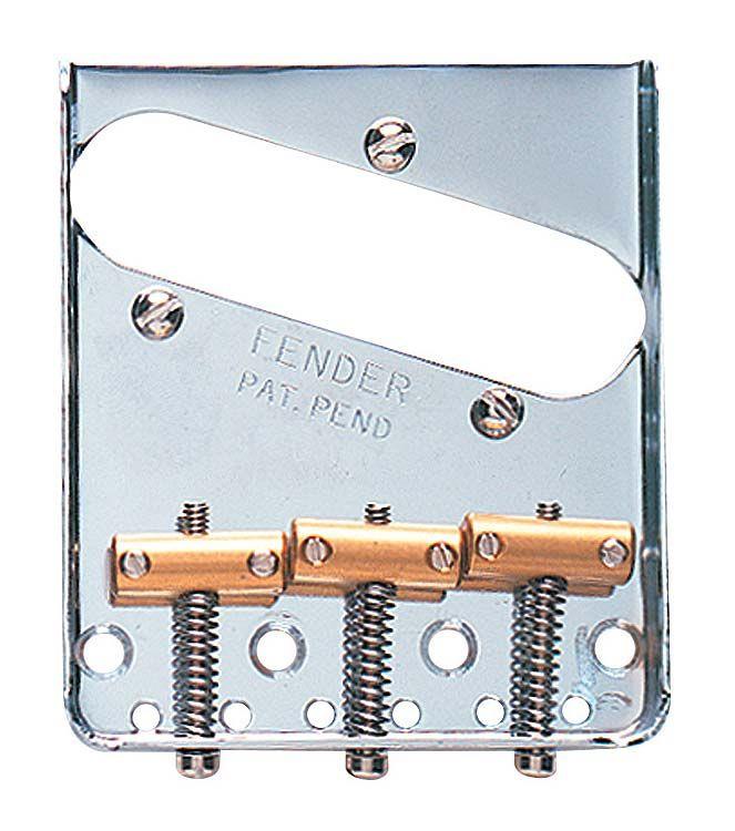 Fender 3-Saddle American Vintage Telecaster Bridge Assembly with Brass Saddles Chrome Köprü Yedek Parça