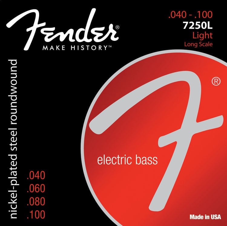 Fender 7250 Nickel Plated Steel Long Scale 7250L .040-.100 Bas Gitar Teli